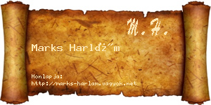 Marks Harlám névjegykártya